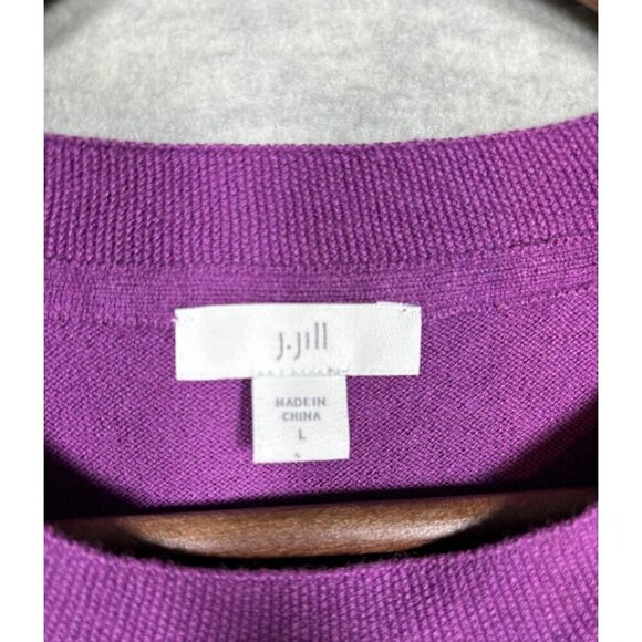 J. Jill Women's Purple‎ Long Sleeve Sweater Sz L Pullover Casual - Picture 2 of 4